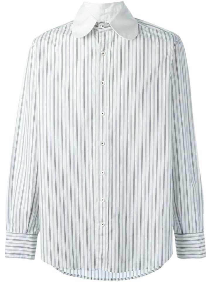 Geoffrey B. Small Double Collar Striped Shirt