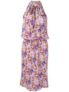 Moschino Pre-owned Floral Halter Dress - Purple