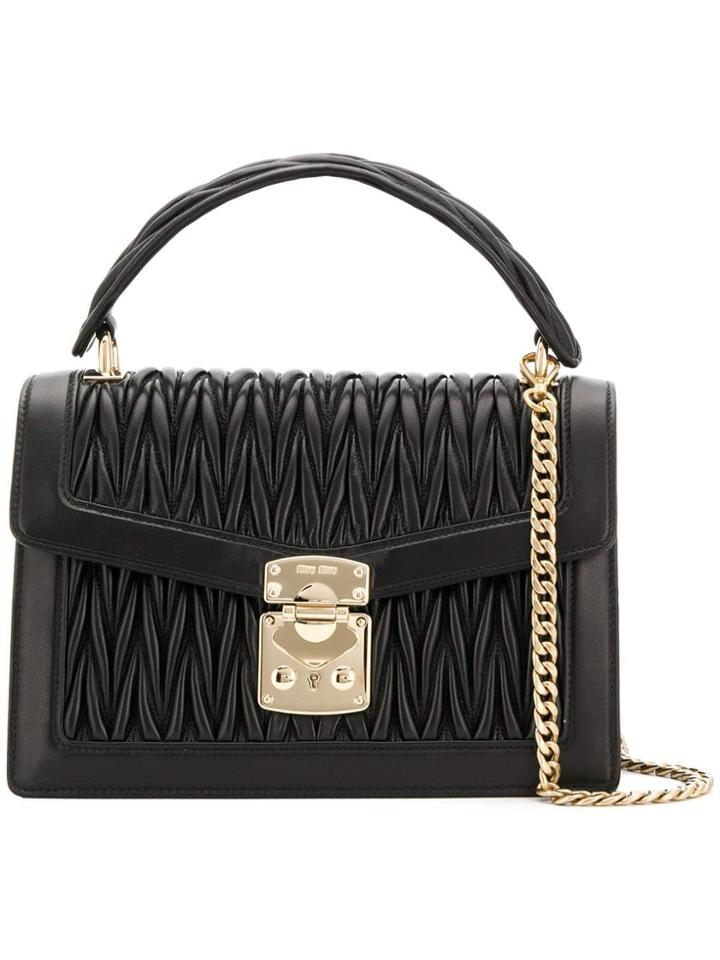 Miu Miu Miu Confidential Matelassé Bag - Black