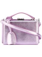 Mark Cross - Metallic Box Clutch - Women - Calf Leather - One Size, Pink/purple, Calf Leather