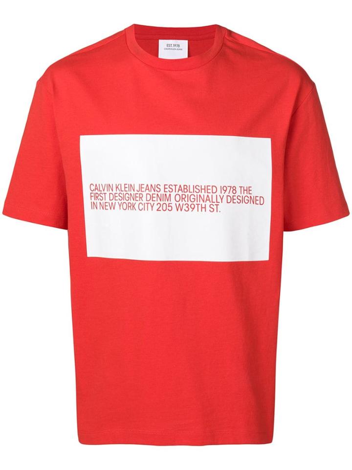 Calvin Klein Jeans Est. 1978 Logo Patch T-shirt - Red