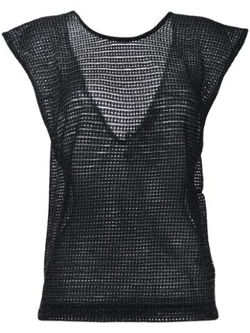 Maison Olga - Kapapoto T-shirt - Women - Cotton/polyamide/polyester/viscose - 1, Black, Cotton/polyamide/polyester/viscose