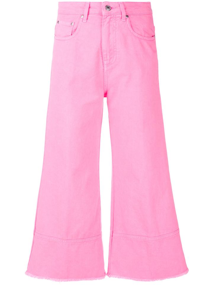 Msgm Cropped Flare Jeans - Pink & Purple