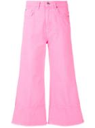 Msgm Cropped Flare Jeans - Pink & Purple