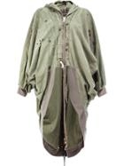 Greg Lauren Draped Kimono Parka Coat, Women's, Size: 1, Green, Cotton