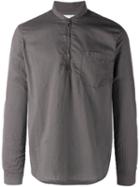 Our Legacy Mandarin Zip Collar Shirt, Men's, Size: 50, Brown, Cotton