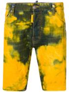 Dsquared2 Bleached Denim Shorts - Yellow