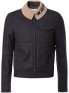 Maison Margiela Deconstructed Jacket, Men's, Size: 52, Blue, Calf Leather/polyester/viscose/wool
