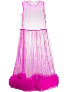 Molly Goddard Ruffled Hem Sheer Dress - Pink