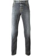 Borrelli Stonewashed Slim-fit Jeans, Men's, Size: 32, Grey, Cotton/polyester/polyurethane