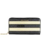 Marc Jacobs Striped Glittered Wallet - Black