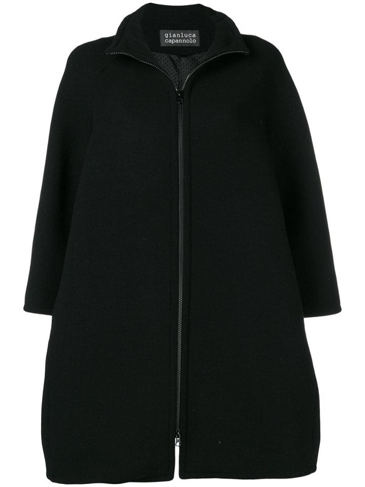 Gianluca Capannolo Zip-up Flared Coat - Black