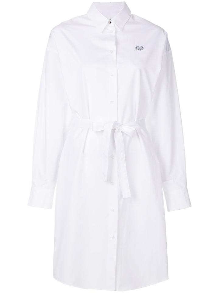 Kenzo Mini Tiger Shirt Dress - White