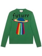 Gucci Wool Sweater With Planet Intarsia - Green