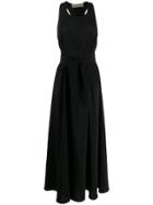 Blanca Long Belted Dress - Black