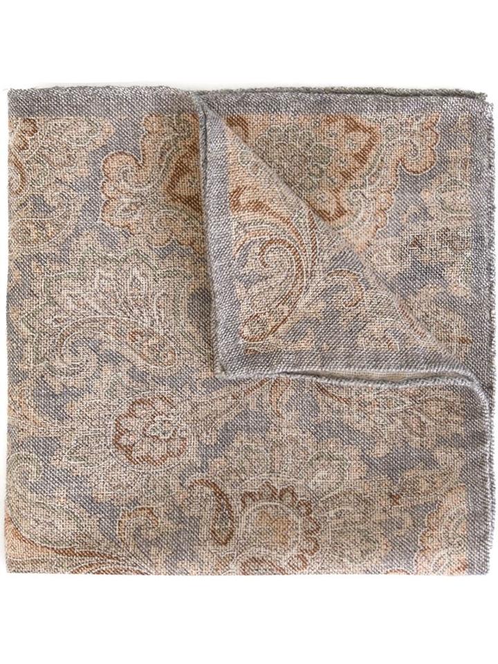 Eleventy Floral Paisley Print Pocket Square