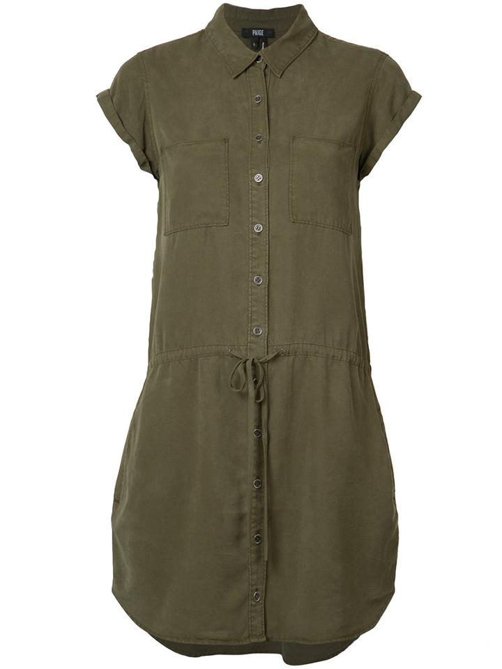 Paige - Drawstring Shirt Dress - Women - Tencel - Xs, Women's, Green, Tencel