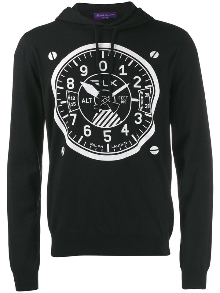 Ralph Lauren Purple Graphic Printed Hoodie - Black
