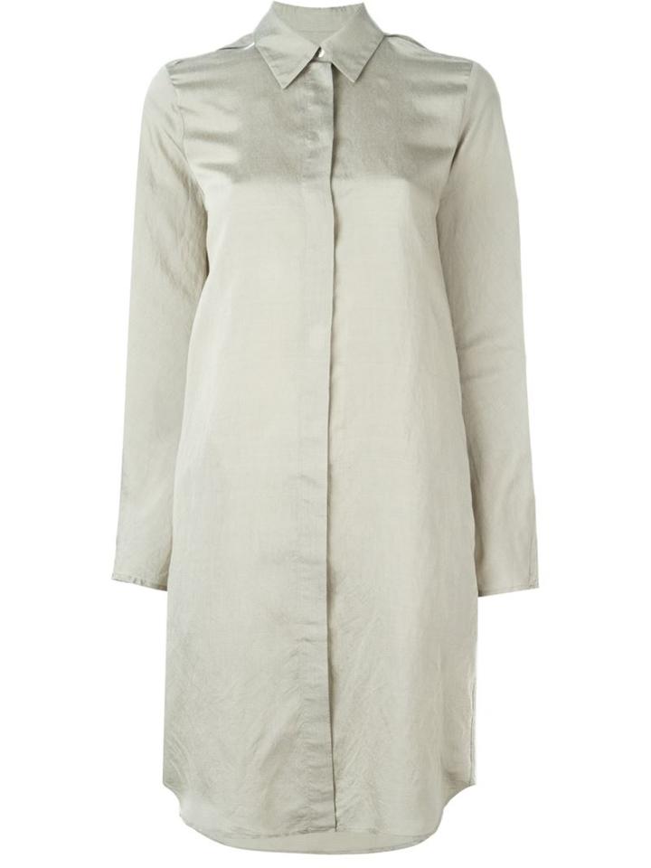 Mm6 Maison Margiela Classic Shirt Dress, Women's, Size: 38, Grey, Silk/viscose