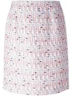 Giambattista Valli Tweed Skirt, Women's, Size: 42, Pink/purple, Cotton/viscose/polyamide/viscose