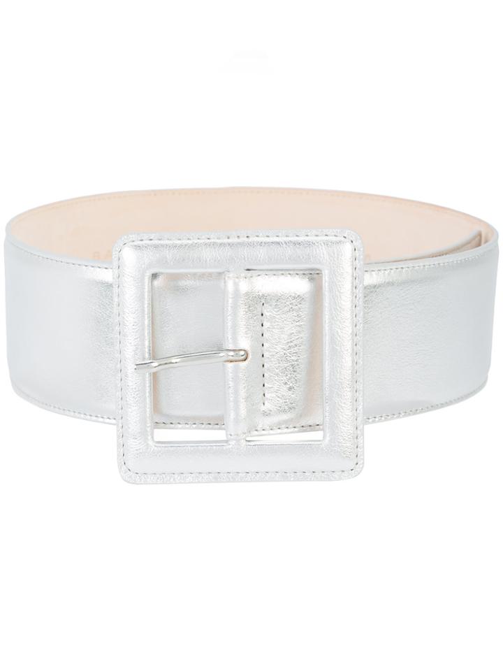 Barbara Bui Oversized Buckle Belt - Metallic