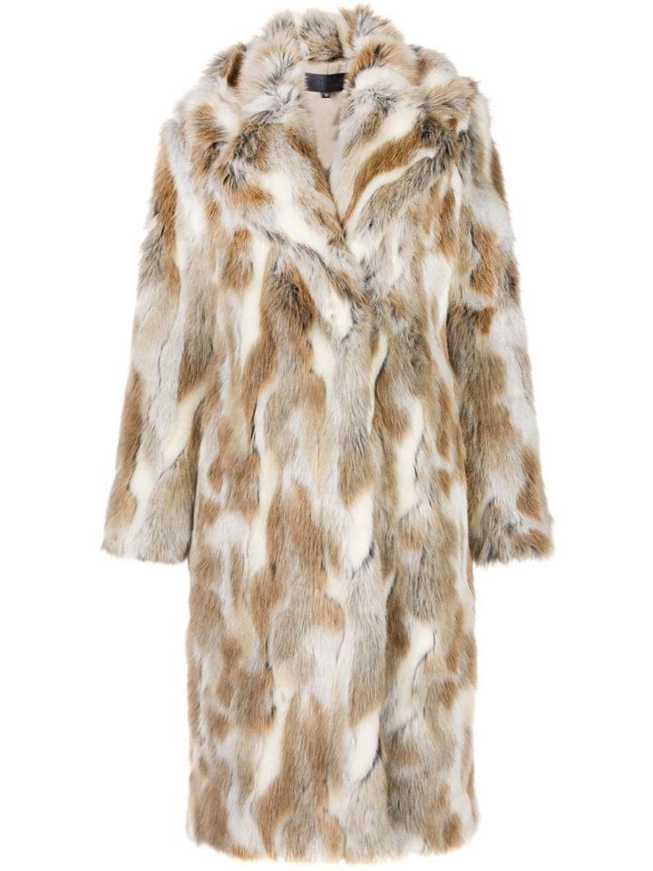 Nili Lotan Oversized Faux-fur Coat - Brown