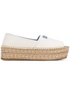 Prada Open-toe Flatform Espadrilles - White