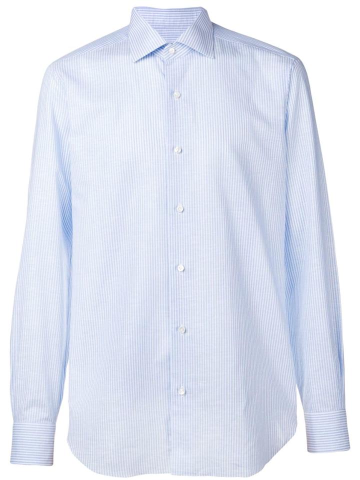 Barba Striped Formal Shirt - Blue