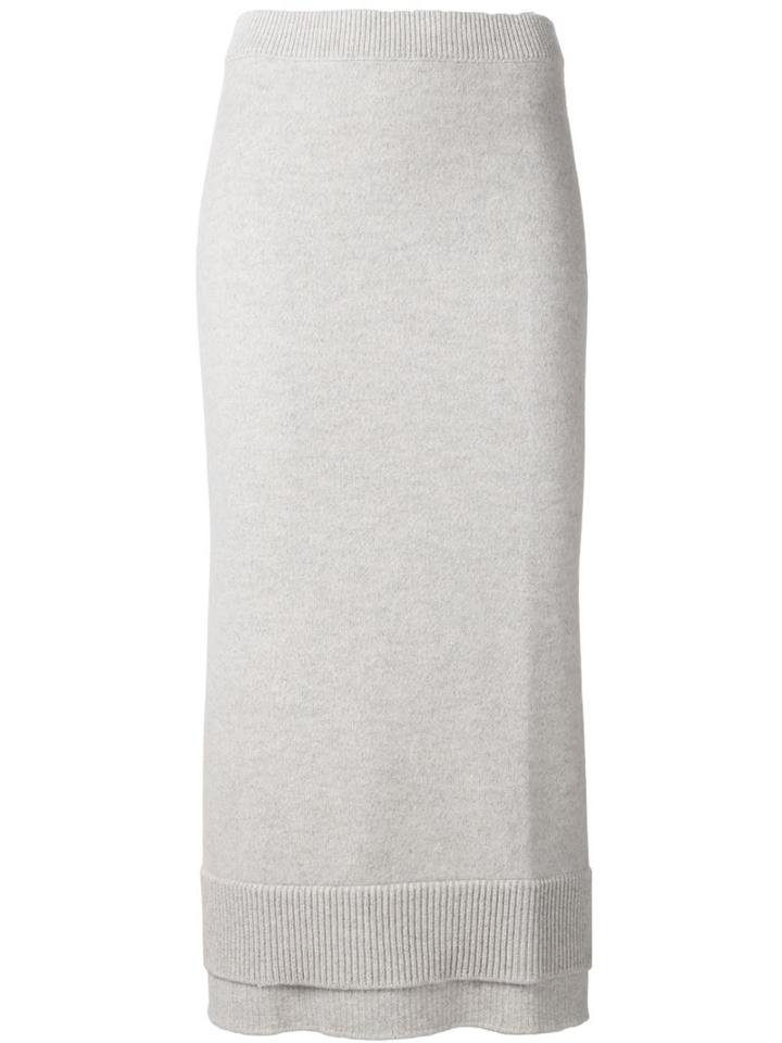 Victoria Beckham Layered Knit Midi Skirt