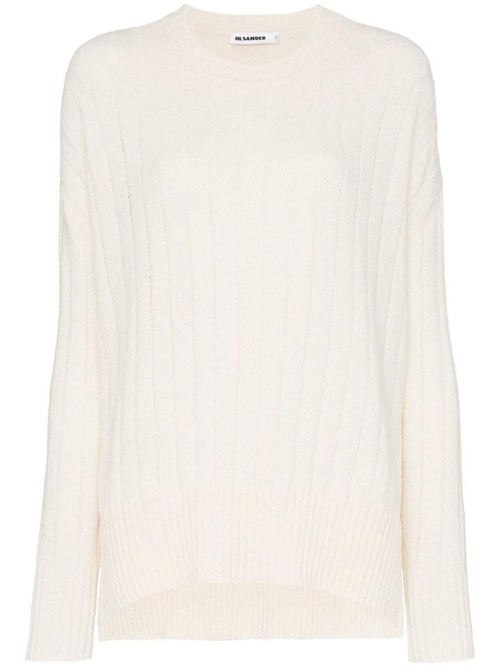Jil Sander Long Sleeve Ribbed Jumper - Neutrals