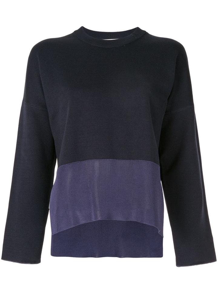 Cédric Charlier Asymmetric Hem Sweater - Blue