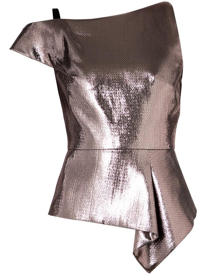 Roland Mouret One Shoulder Top, Women's, Size: 8, Pink/purple, Silk/wool/polyester