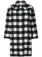 Peter Jensen Concealed Fastening Check Coat - Black