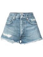 Citizens Of Humanity Distressed Denim Shorts - Blue