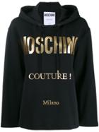 Moschino Oversized Logo Print Hoodie - Black