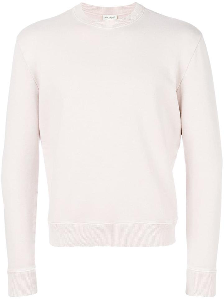 Saint Laurent Distressed Effect Sweatshirt - Pink