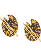 Vanda Jacintho Tortoiseshell Disc Earrings - Brown