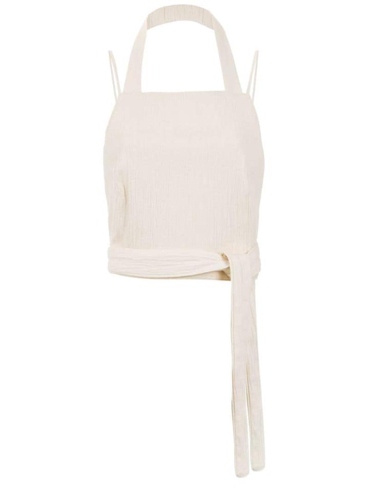 Framed Checklist Cropped Top - Neutrals