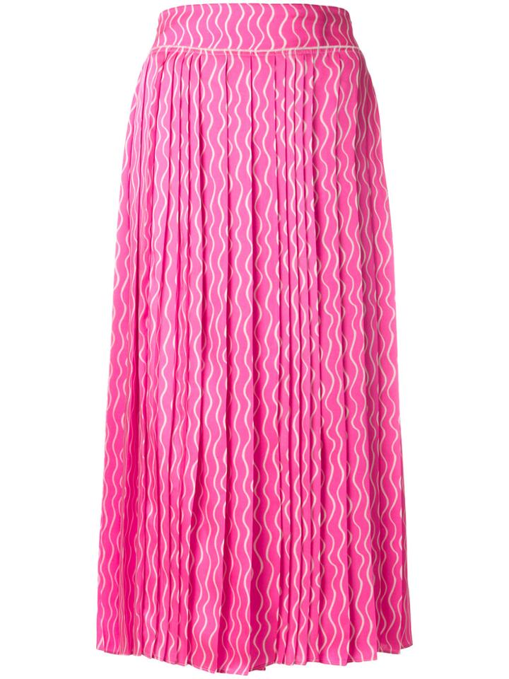 Victoria Victoria Beckham Wiggle Scribble Pleated Skirt - Pink &