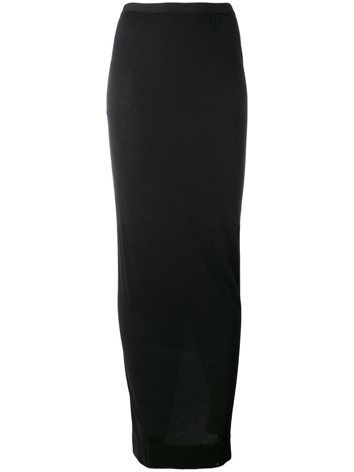 Rick Owens Lilies - Jersey Long Asymmetric Skirt - Women - Cotton/nylon/viscose - 40, Black, Cotton/nylon/viscose