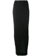 Rick Owens Lilies - Jersey Long Asymmetric Skirt - Women - Cotton/nylon/viscose - 40, Black, Cotton/nylon/viscose