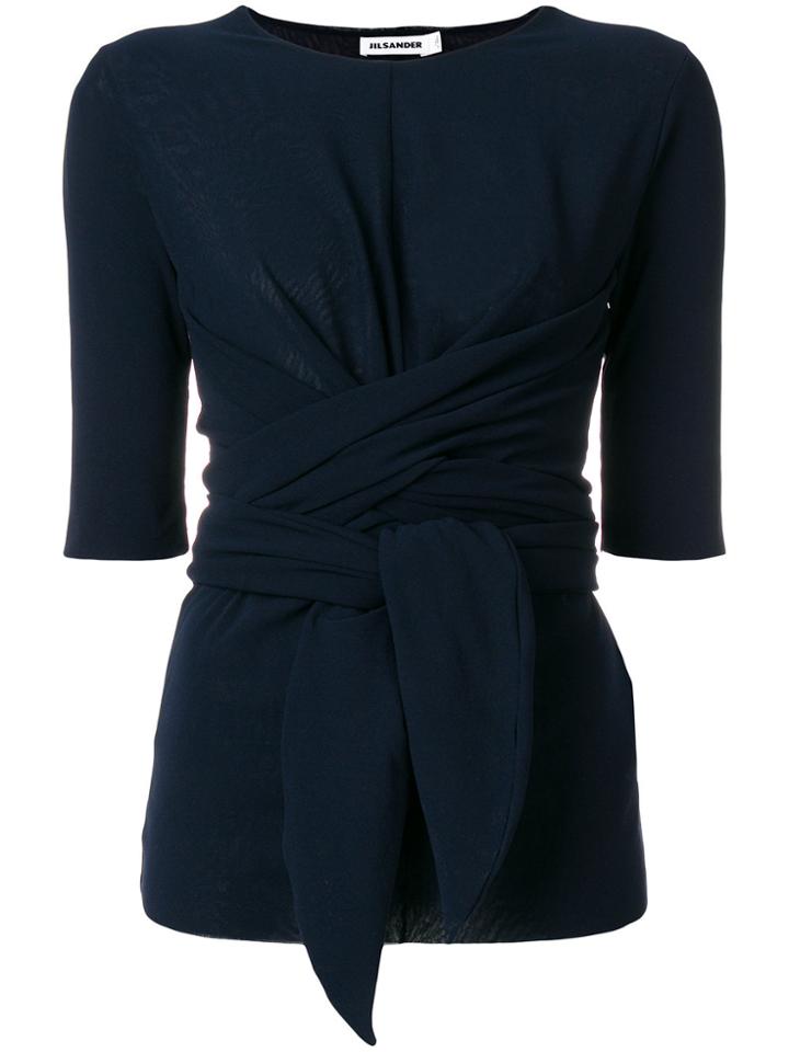 Jil Sander Wrap Tie Top - Blue