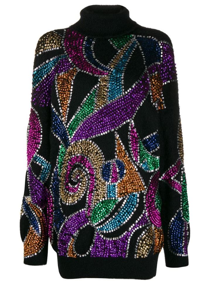 Amen Sequin Embroidered Jumper - Black