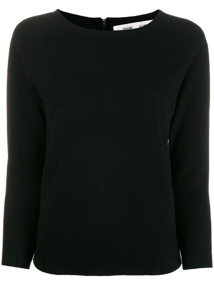 Diane Von Furstenberg Long-sleeve Fitted Sweater - Black