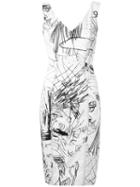 John Galliano Vintage Printed Denim Dress, Women's, Size: 38, White