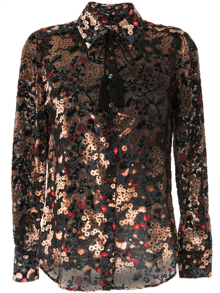 Paule Ka Velvet Floral Blouse - Multicolour