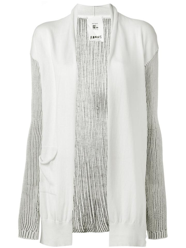 Lost & Found Rooms Knitted Sleeves Jacket, Size: Small, White, Cotton