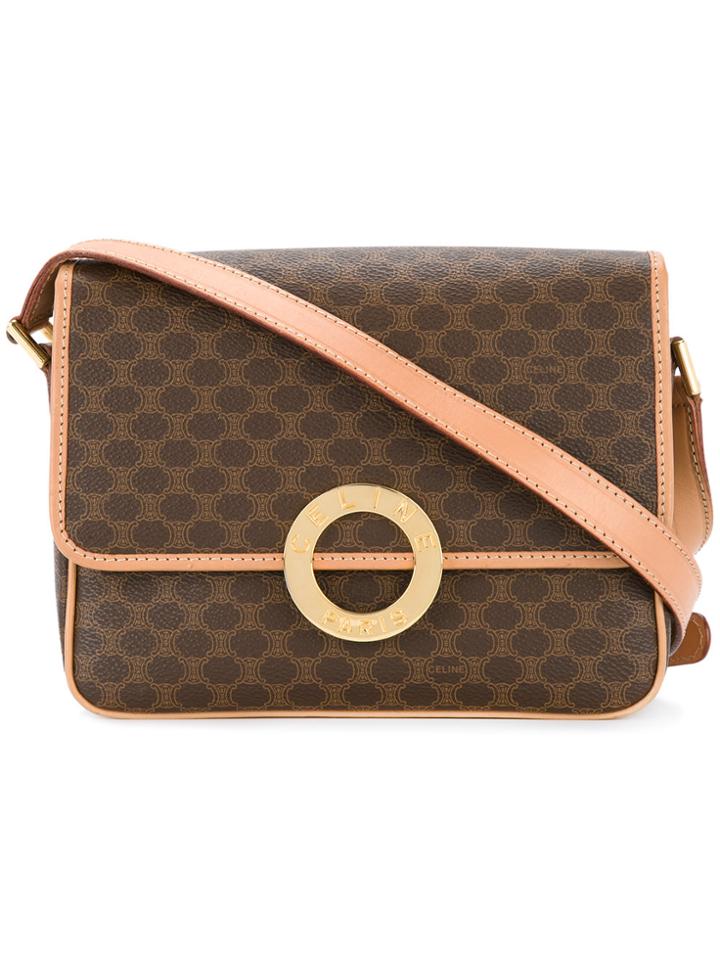 Céline Vintage Macadam Cross Body Shoulder Bag - Brown