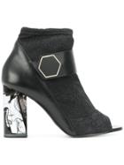 Nicholas Kirkwood Mica Peep-toe Booties - Black