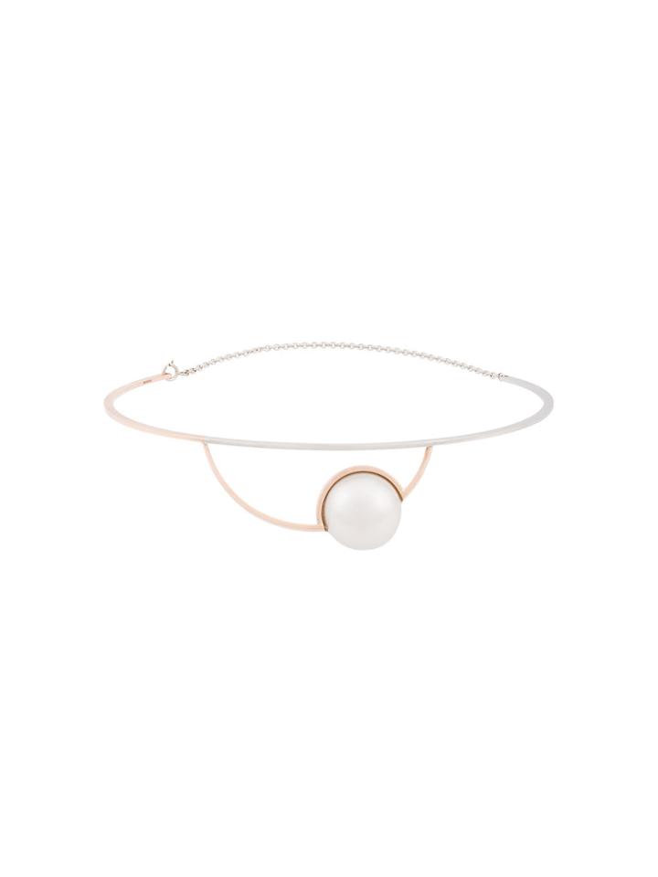 Kova Hanging Pearl Choker - Metallic